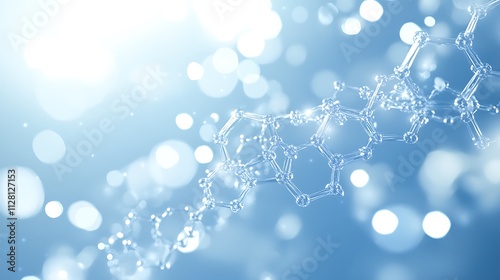 Abstract background with white glowing hexagons