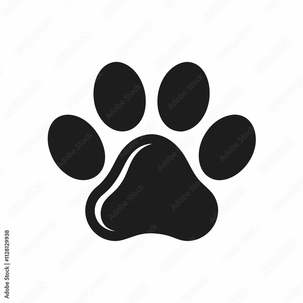 Minimalistic Dog Paw Print Logo - Clean and Bold Vector Design Minimalistic Dog Paw Print Logo - Clean and Bold Vector Design