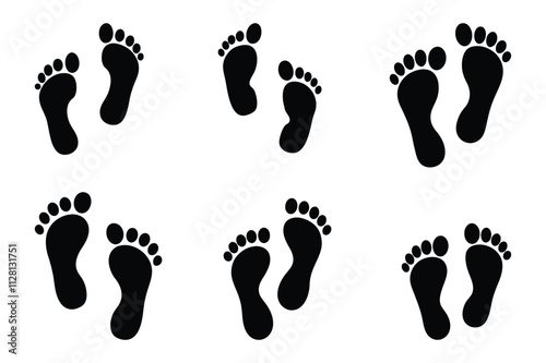 Human feet silhouette icon