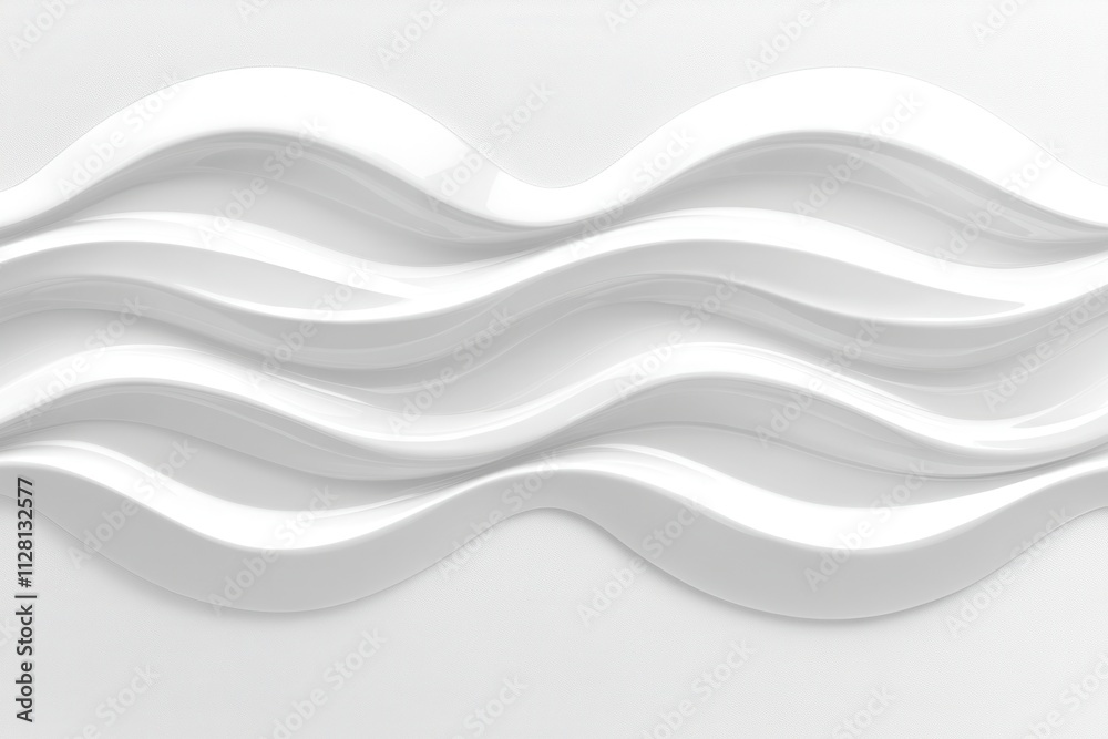 Obraz premium Abstract white wave pattern on a smooth surface.