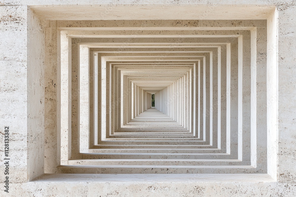 Obraz premium Geometric perspective view of a series of aligned frames.