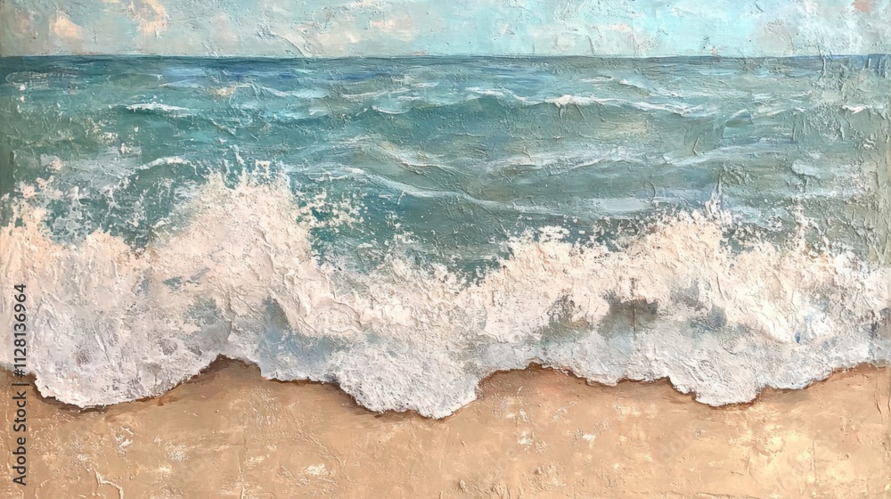 Ocean Waves Crashing on Sandy Shore Ocean Waves Crashing on Sandy Shore
