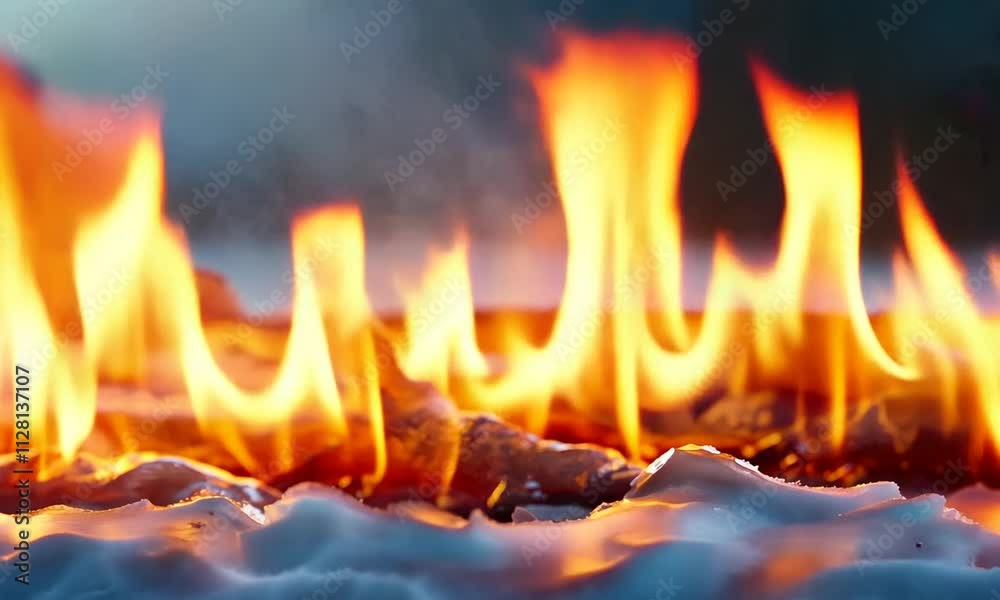 Flames dancing over a textured surface, creating a dynamic scene. Flames dancing over a textured surface, creating a dynamic scene.