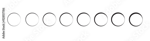 Round circle geometric ball shape line art vector icon 3