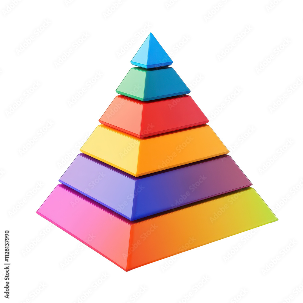 Colorful Pyramid Structure Visualizing Hierarchical Goals and Strategic Organizational Planning Colorful Pyramid Structure Visualizing Hierarchical Goals and Strategic Organizational Planning