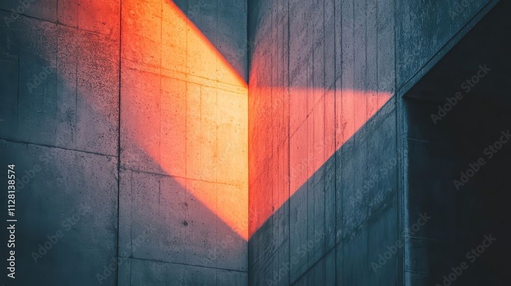 Fototapeta premium Captivating Sunset Shadows on Geometric Architecture Urban Setting Visual Art Dusk Low Angle Light Play