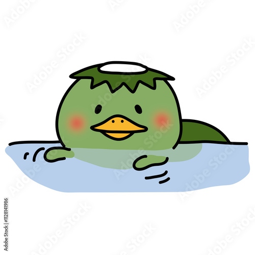 Cuadro en lienzo 泳ぐ河童