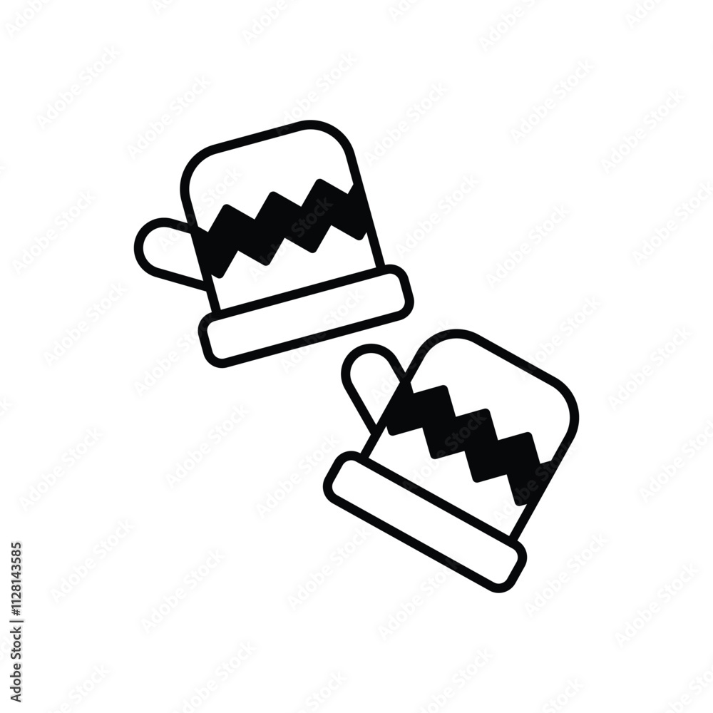 Mittens icon isolated on a white background. Vector illustration. Mittens icon isolated on a white background. Vector illustration.