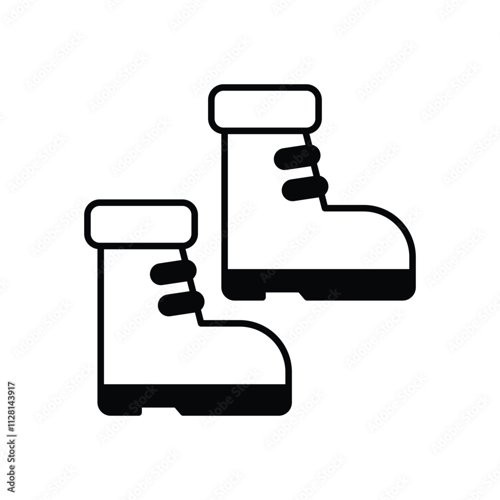 Snow Boots icon isolated on a white background. Vector illustration. Snow Boots icon isolated on a white background. Vector illustration.
