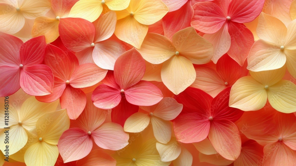 Delicate pastel hydrangea petals in soft hues Delicate pastel hydrangea petals in soft hues
