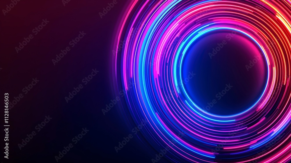 Colorful Circular Light Trails on Dark Background Colorful Circular Light Trails on Dark Background