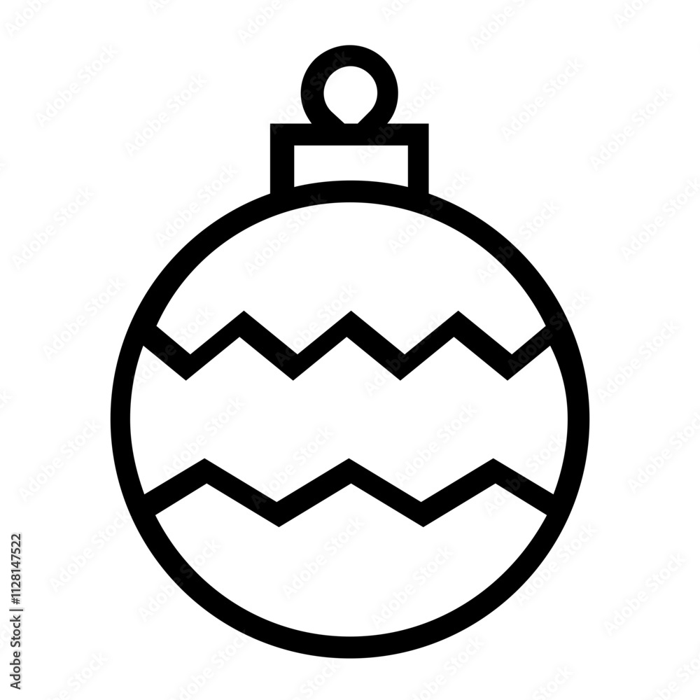 Obraz premium Bauble Icon, Christmas Ball Decoration Single Icon in Outline Style