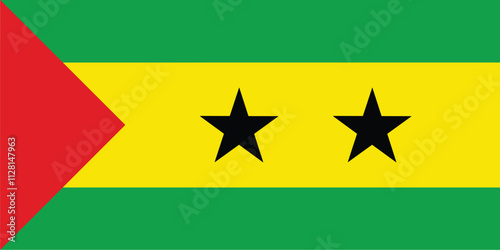 Nationall flag of Sao Tome And Principe. Vector illustration
