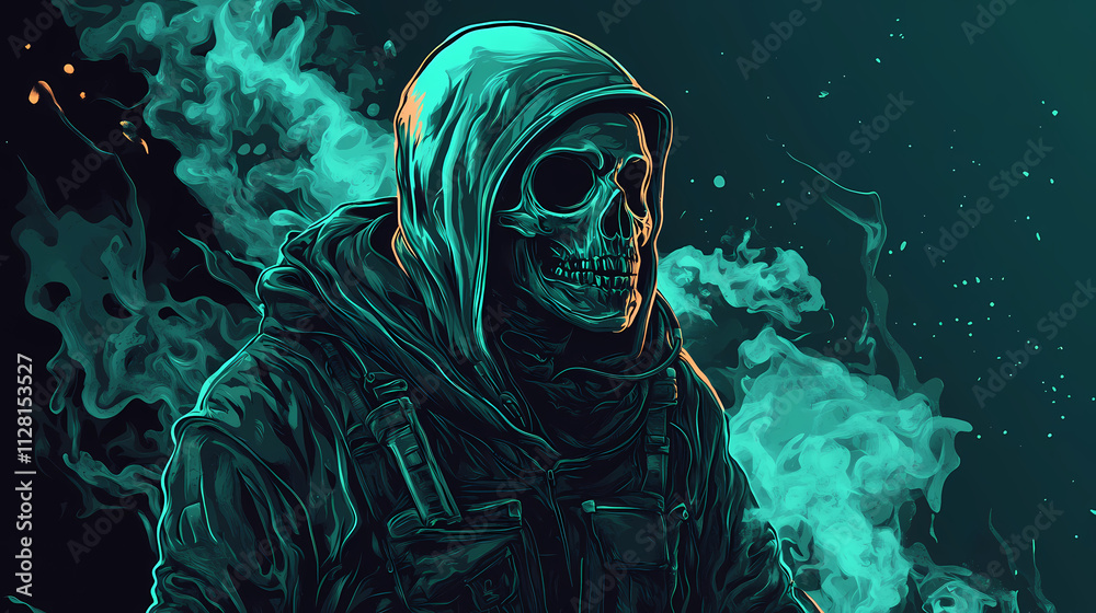 A magnificent phantom of a neon-noir elysian digital ghost. elysium. illustration. Phantom. Illustration A magnificent phantom of a neon-noir elysian digital ghost. elysium. illustration. Phantom. Illustration