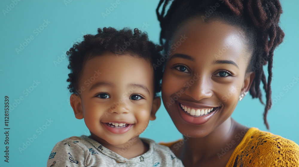 Happy young mother with her cute son at home Happy young mother with her cute son at home