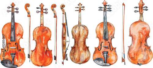 violin watercolor clipart