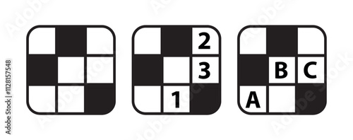 crossword icon on white background