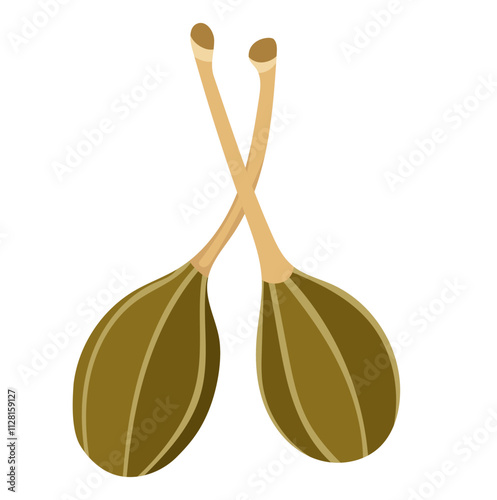 Pickled Capers Fruit Illustration Isolated on White Background