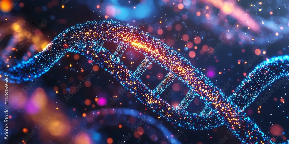 Glowing DNA Strand Genomic Science AI Biotechnology Research Glowing DNA Strand Genomic Science AI Biotechnology Research