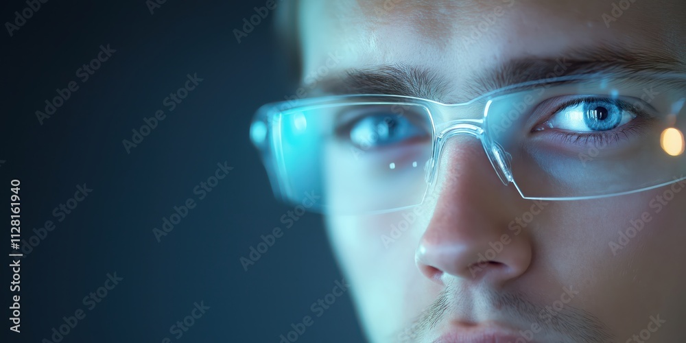 A close-up portrait of a young man wearing glasses presents a look of focus and determination, reflecting intellectual depth and modern style in his expression. A close-up portrait of a young man wearing glasses presents a look of focus and determination, reflecting intellectual depth and modern style in his expression.