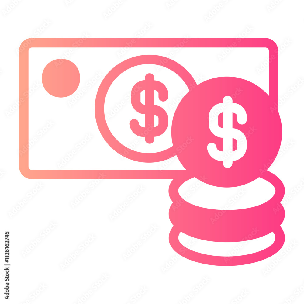 Money gradient icon Money gradient icon