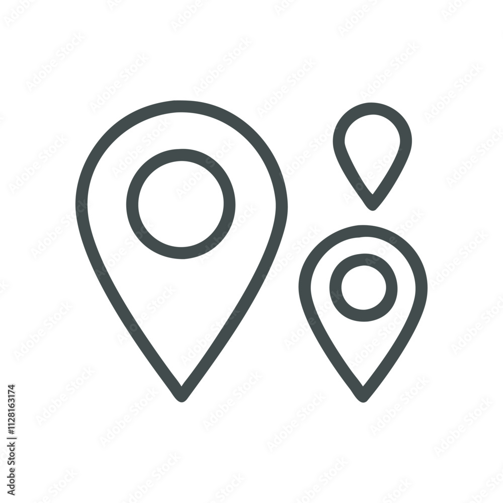 Location or map pin icon symbol set Location or map pin icon symbol set