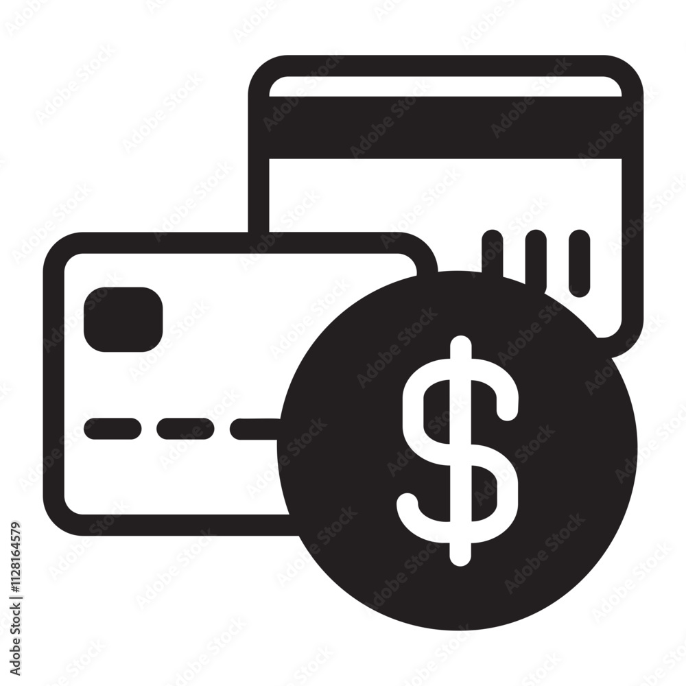 Money Card glyph icon Money Card glyph icon