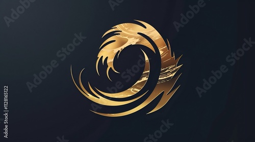 Golden Abstract Swirl Design: A Luxurious and Elegant Graphic photo