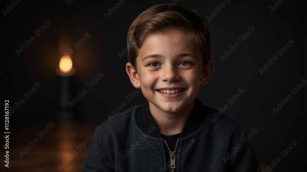 A boy smiling with shiny face A boy smiling with shiny face