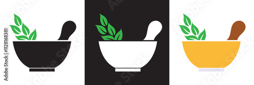 Herbal Medicine  icon set.  isolated on white and black background. EPS 10
