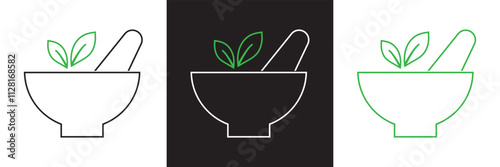 Herbal Medicine  icon set.  isolated on white and black background. EPS 10
