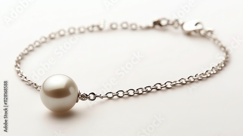 Elegant pearl bracelet on a simple background. photo