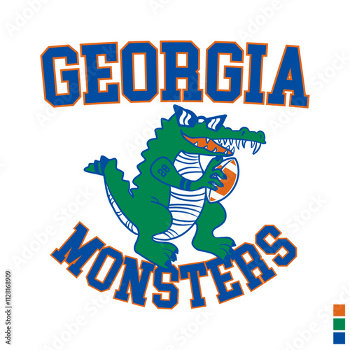 Varsity design with funny animal mascot illustration