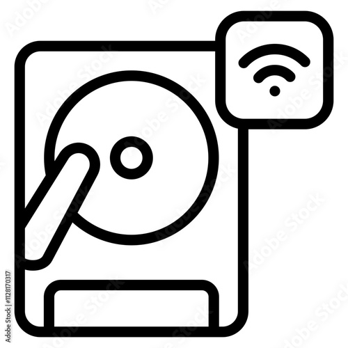 Harddisk icon outline vector illustration