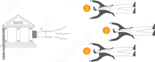 Attracting business investment, attracting loan customers or star savings subscribers, isometric banks hold a magnet in their hands to attract a group of businessmen