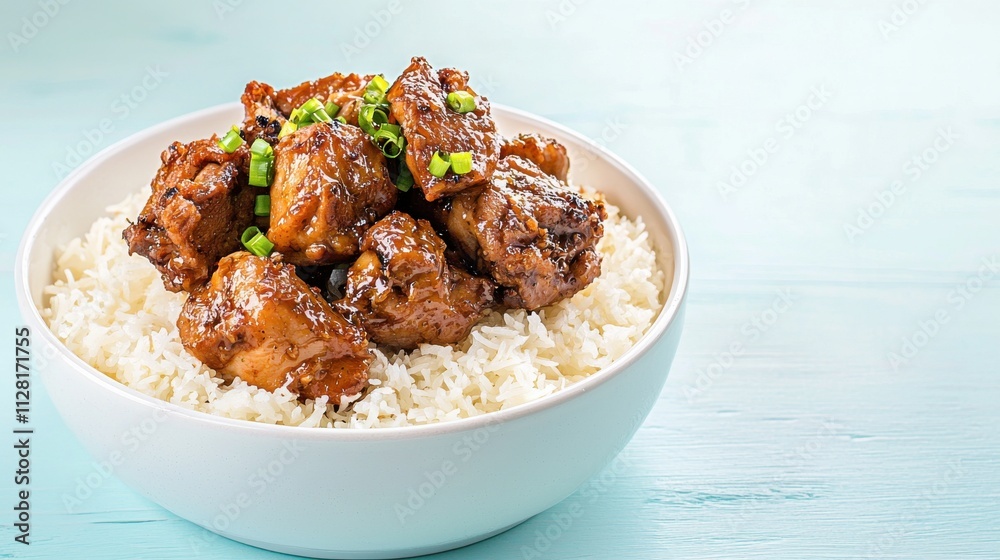 Flavorful Braised Beef Stew Served Over Fragrant Steamed Rice In A Rustic Bowl Flavorful Braised Beef Stew Served Over Fragrant Steamed Rice In A Rustic Bowl