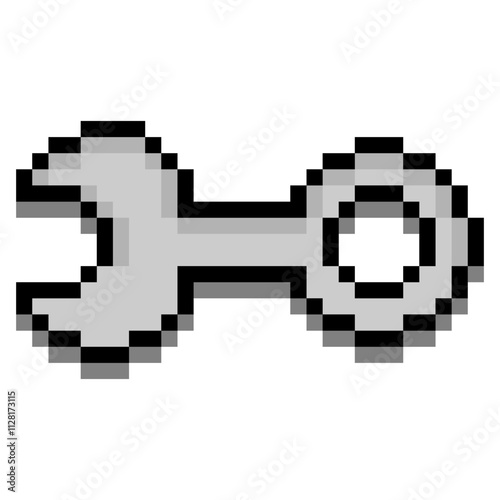 Wrench work tool in pixel art style