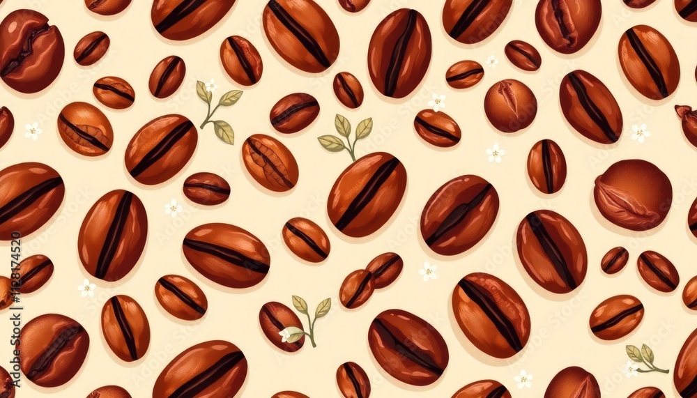 Obraz premium coffee beans seamless pattern