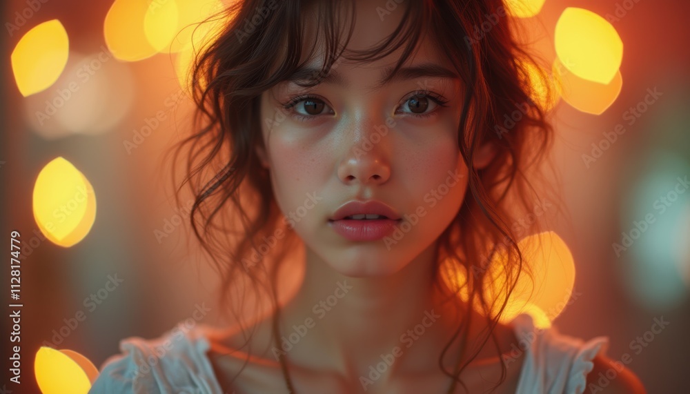 Attractive female's expression on a plain background. A wonderful depiction of beauty and charm. Attractive female's expression on a plain background. A wonderful depiction of beauty and charm.