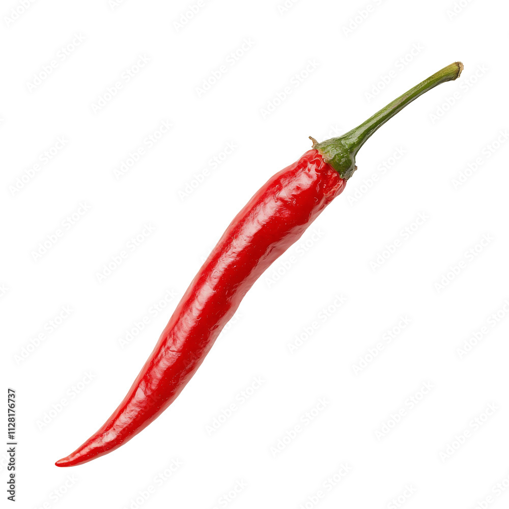 A Vibrant Red Chili Pepper on Display, Perfect for Culinary Creations A Vibrant Red Chili Pepper on Display, Perfect for Culinary Creations