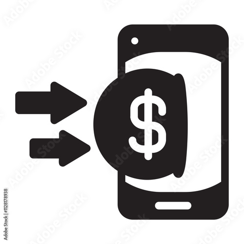 Receive Money glyph icon