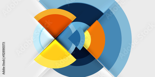Techno circles and semi circles. Vector Illustration For Wallpaper, Banner, Background, Card, Book Illustration, landing page