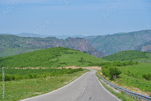 Empty highway to the Dzhily-Su mountain valley