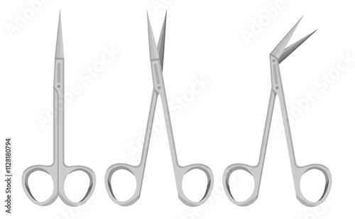Medical and Surgeon Dissection Scissors Models