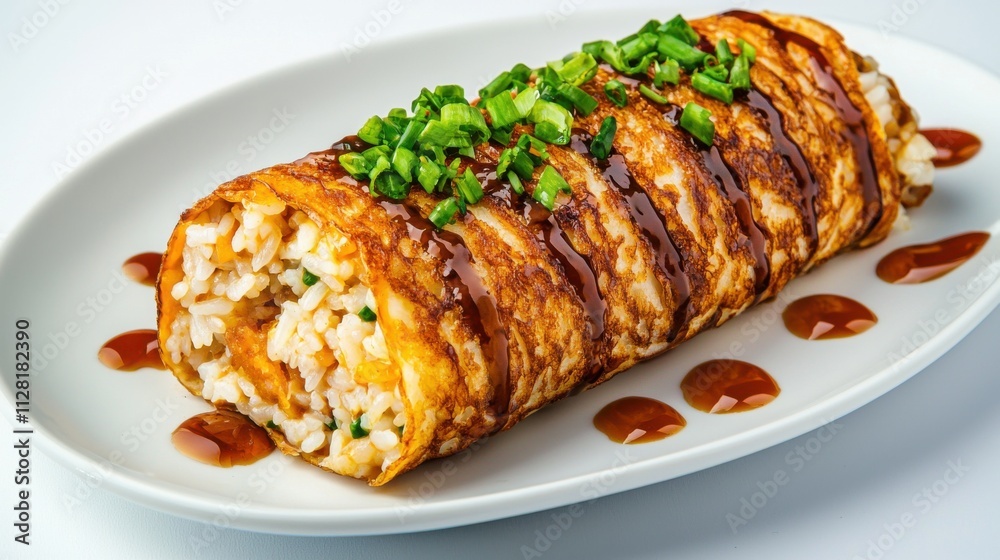 Artfully Plated Gourmet Dish with Vibrant Vegetable Garnish and Flavorful Sauce Artfully Plated Gourmet Dish with Vibrant Vegetable Garnish and Flavorful Sauce
