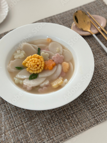 한국의 새해 전통 음식 떡국 Tteokguk: Korea's Traditional New Year's Dish photo