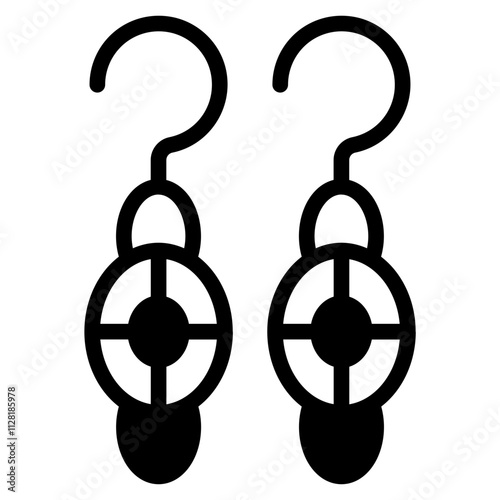 Diamond earrings Solid Icon