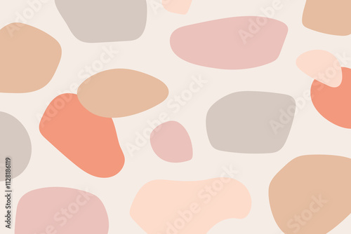 Abstract organic shapes pattern. Modern texture of pastel colorful wallpaper. Vector illustration