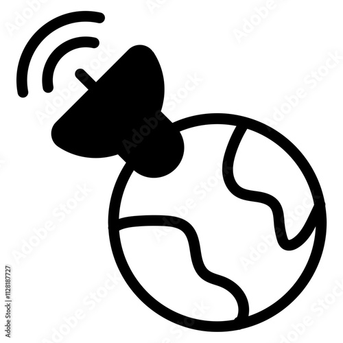 Earth satellite Solid Icon