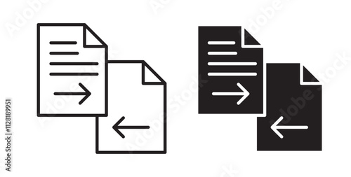 Compare icons in flat and line style set.